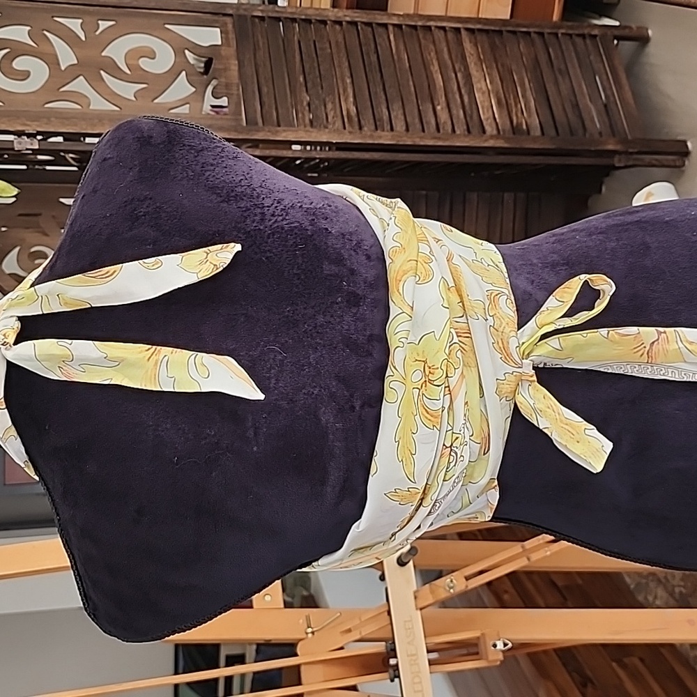 Baliawear Chiffon Floral Halter Top - Yellow and Cream White Muti Way Tie Sz Med